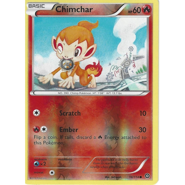 POKEMON XY STEAM SIEGE CARD - CHIMCHAR 18/114 REVERSE HOLO