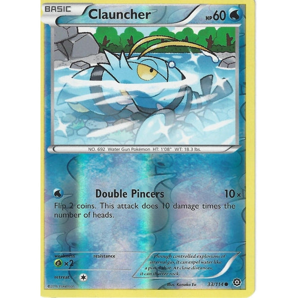 POKEMON XY STEAM SIEGE CARD - CLAUNCHER 33/114 REVERSE HOLO