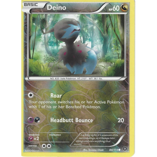 POKEMON XY STEAM SIEGE CARD - DEINO 84/114 REVERSE HOLO