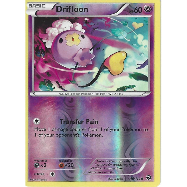POKEMON XY STEAM SIEGE CARD - DRIFLOON 46/114 REVERSE HOLO