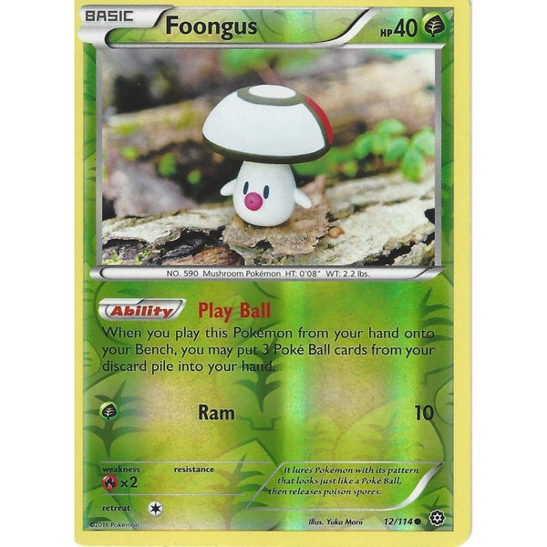 POKEMON XY STEAM SIEGE CARD - FOONGUS 12/114 REVERSE HOLO
