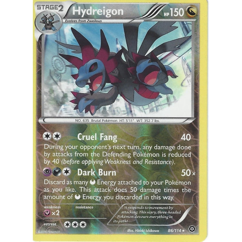POKEMON XY STEAM SIEGE CARD - HYDREIGON 86/114 REVERSE HOLO - Recaptured LTD POKEMON XY STEAM SIEGE CARD - HYDREIGON 86/114 REVERSE HOLO - Recaptured LTD