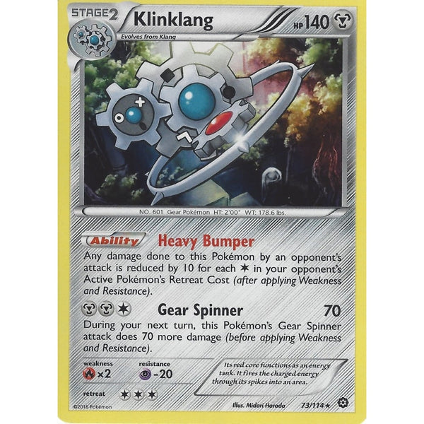 POKEMON XY STEAM SIEGE CARD - KLINKLANG - 73/114 RARE HOLO