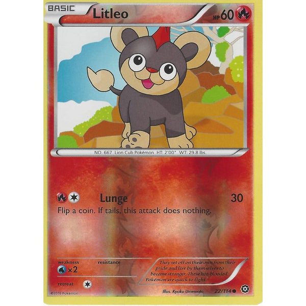 POKEMON XY STEAM SIEGE CARD - LITLEO 22/114 REVERSE HOLO