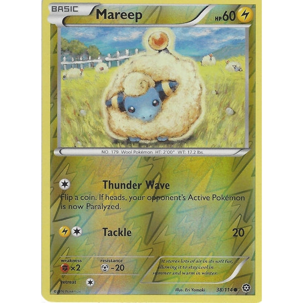 POKEMON XY STEAM SIEGE CARD - MAREEP 38/114 REVERSE HOLO