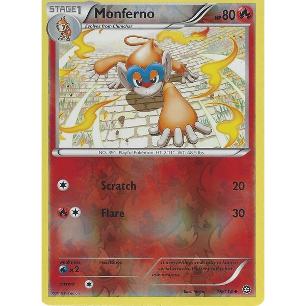 POKEMON XY STEAM SIEGE CARD - MONFERNO 19/114 REVERSE HOLO