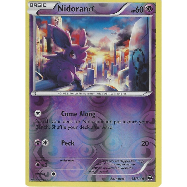 POKEMON XY STEAM SIEGE CARD - NIDORAN  43/114 REVERSE HOLO