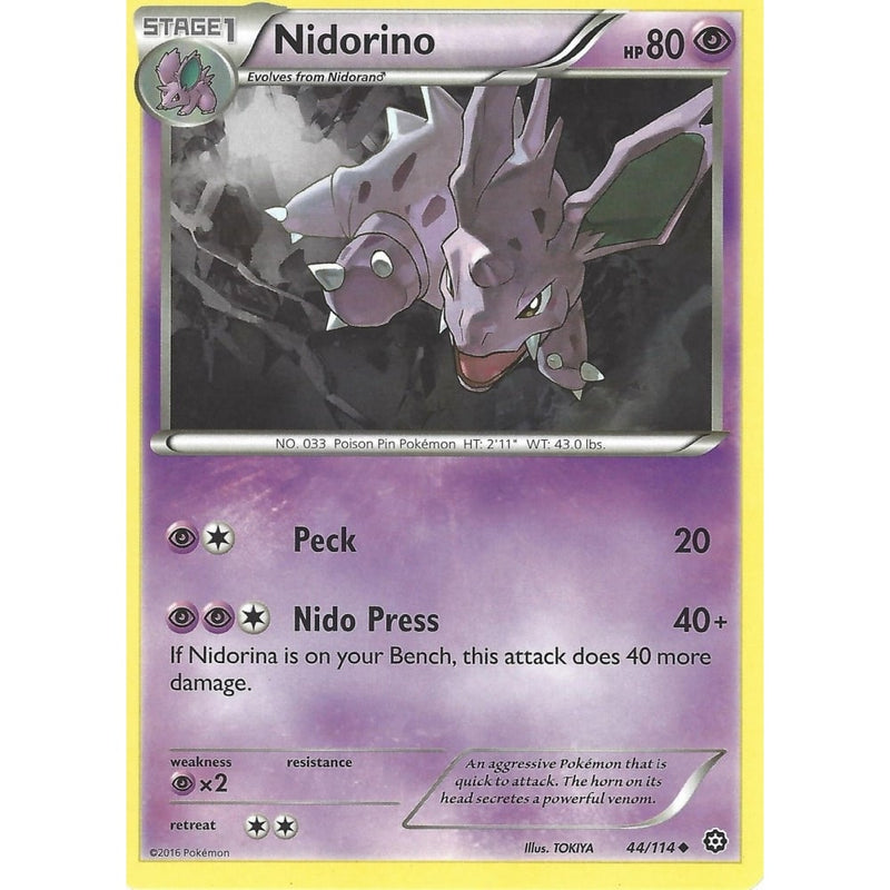 nidorino pokemon card POKEMON XY STEAM SIEGE CARD - NIDORINO 44/114