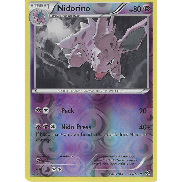 POKEMON XY STEAM SIEGE CARD - NIDORINO  44/114 REVERSE HOLO