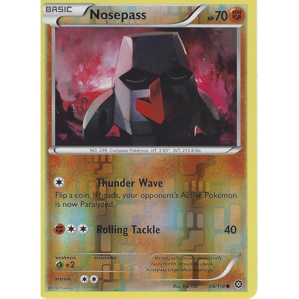 POKEMON XY STEAM SIEGE CARD - NOSEPASS  54/114 REVERSE HOLO