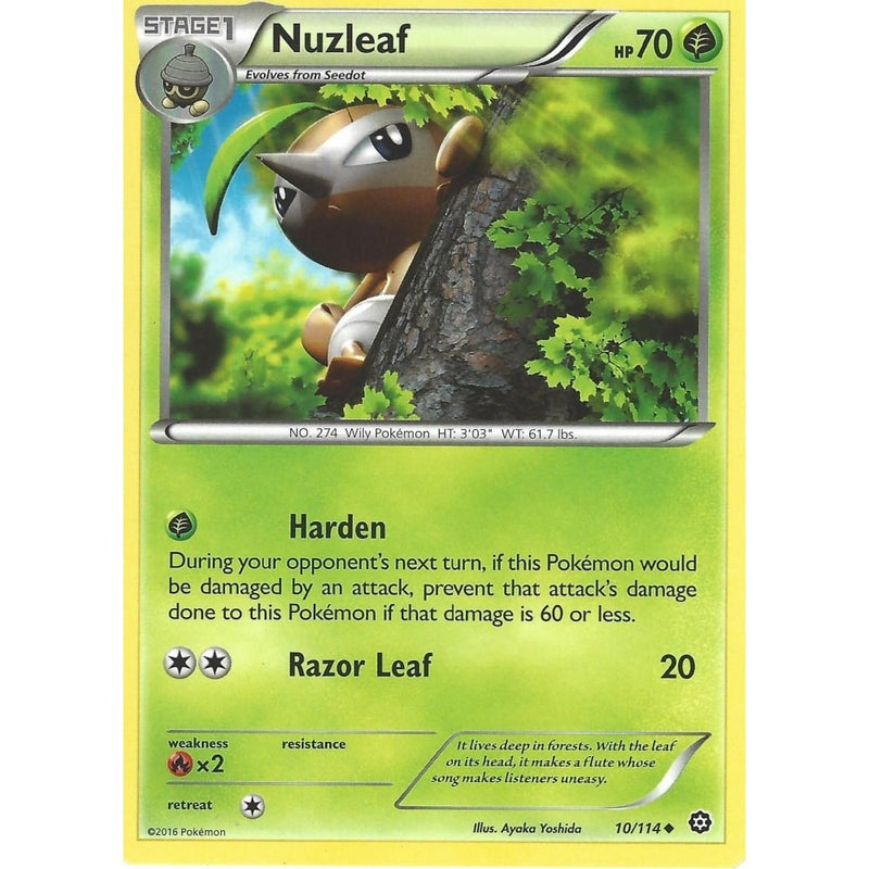 POKEMON XY STEAM SIEGE CARD - NUZLEAF 10/114 - Recaptured LTD POKEMON XY STEAM SIEGE CARD - NUZLEAF 10/114 - Recaptured LTD