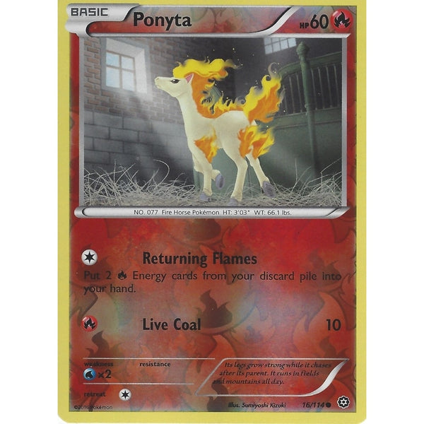POKEMON XY STEAM SIEGE CARD - PONYTA  16/114 REVERSE HOLO