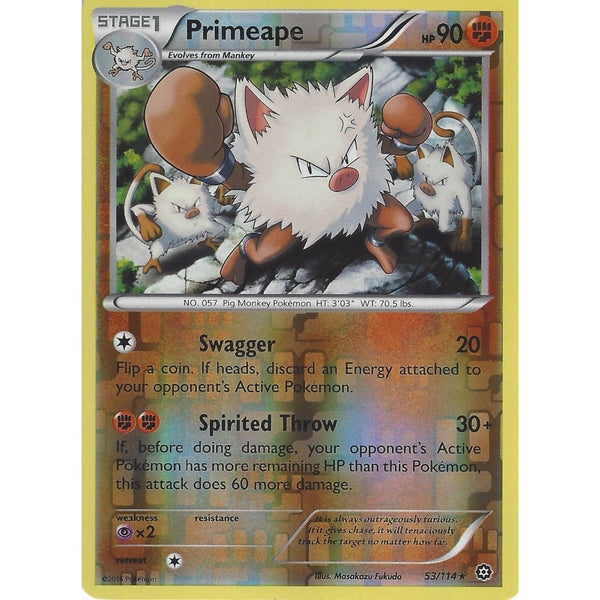 POKEMON XY STEAM SIEGE CARD - PRIMEAPE  53/114 RARE REVERSE HOLO