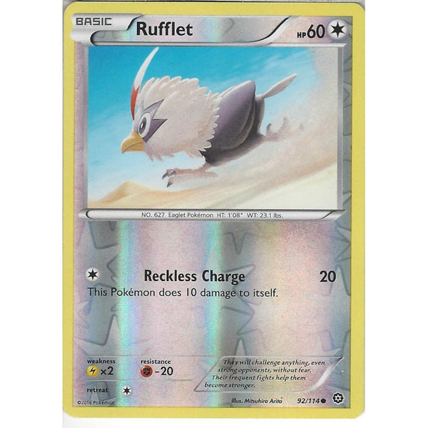 POKEMON XY STEAM SIEGE CARD - RUFFLET  92/114 REVERSE HOLO