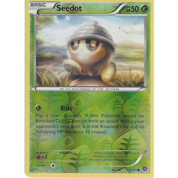 POKEMON XY STEAM SIEGE CARD - SEEDOT  9/114 REVERSE HOLO