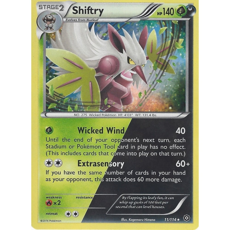 POKEMON XY STEAM SIEGE CARD - SHIFTRY - 11/114 RARE HOLO - Recaptured LTD POKEMON XY STEAM SIEGE CARD - SHIFTRY - 11/114 RARE HOLO - Recaptured LTD