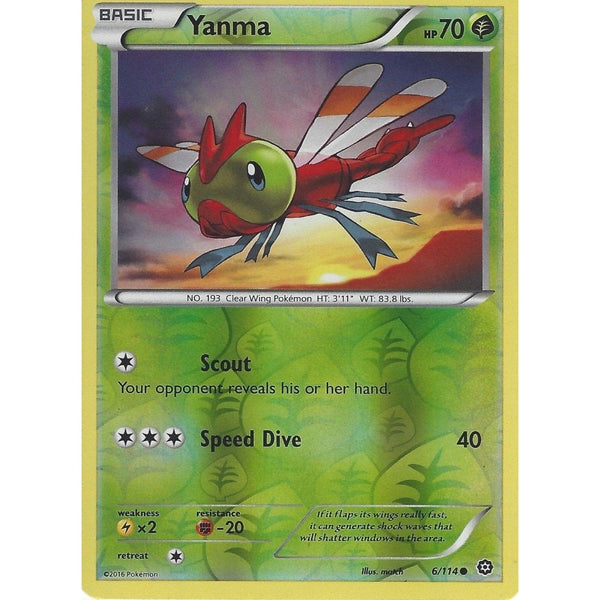 POKEMON XY STEAM SIEGE CARD - YANMA  6/114 REVERSE HOLO