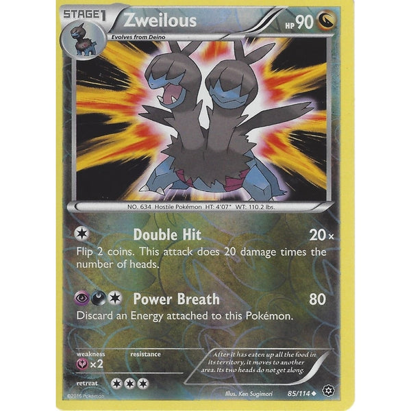 POKEMON XY STEAM SIEGE CARD - ZWEILOUS  85/114 REVERSE HOLO