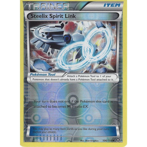 POKEMON XY STEAM SIEGE - TRAINER - STEELIX SPIRIT LINK  106/114 REVERSE HOLO