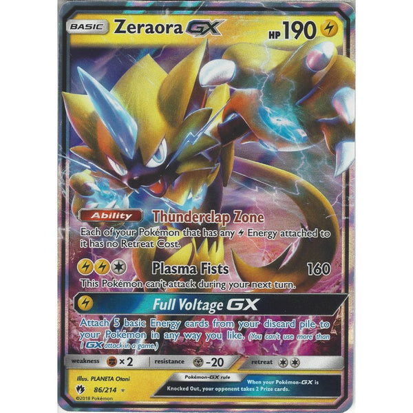 Pokemon Zeraora GX - 86/214 - Rare Holo GX Card - SM8 Lost Thunder