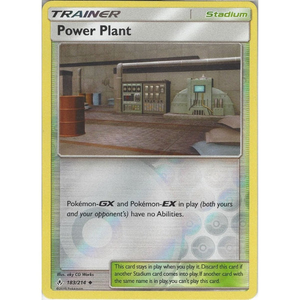 Pokemon Trading Card Game Power Plant - 183/214 - Uncommon Reverse Holo Card - SM10 Unbroken Bonds