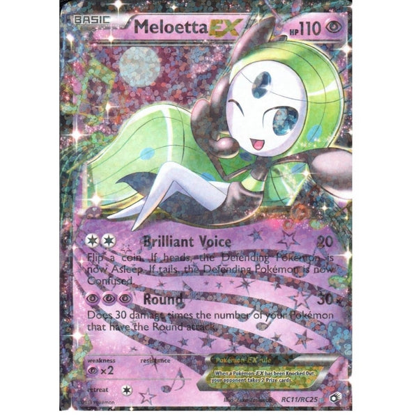 Pokemon Trading Card Game RC11/RC25 Meloeta EX | Rare Holo EX | Black &amp; White Legendary Treasures Radiant Collection