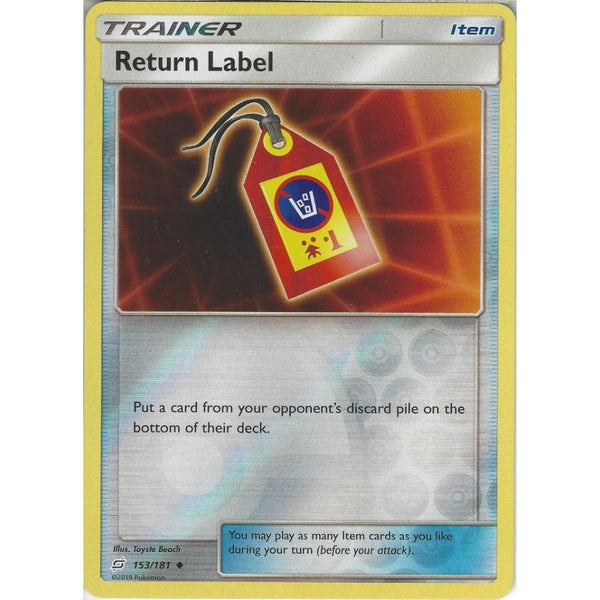 Return Label - 153/181 - Uncommon Reverse Holo Card - SM09 Team Up