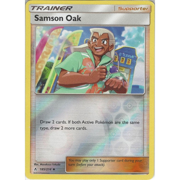 Pokemon Trading Card Game Samson Oak - 185/214 - Uncommon Reverse Holo Card - SM10 Unbroken Bonds