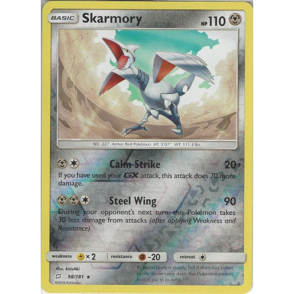 Skarmory - 98/181 - Rare Reverse Holo Card - SM09 Team Up