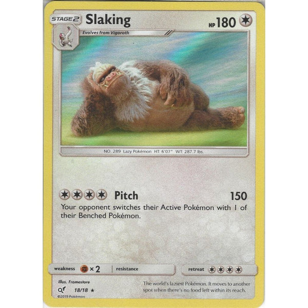 Pokemon Trading Card Game Slaking - 18/18 - Rare Holo Foil Card - Detective Pikachu