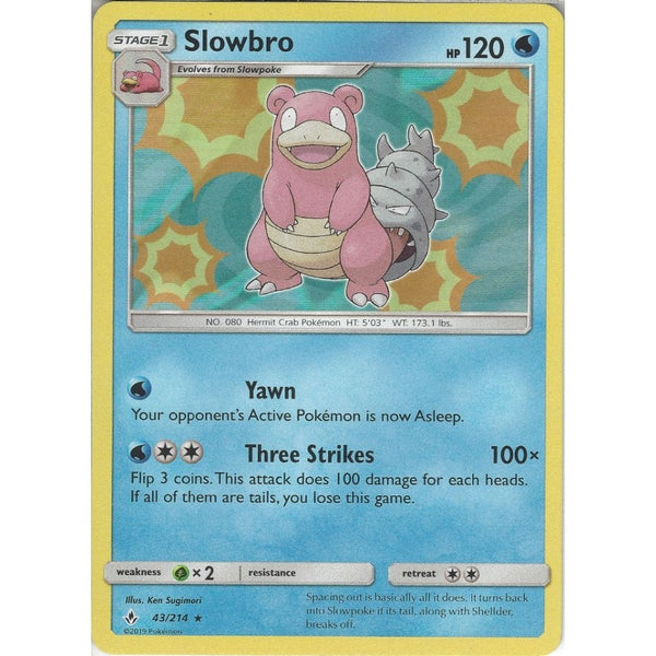 Pokemon Trading Card Game Slowbro - 43/214 - Rare Holo Card - SM10 Unbroken Bonds