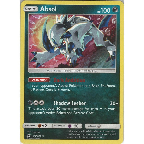 Pokemon Trading Card Game SM09 Team Up - Absol - 88/181 - Rare Holo Card