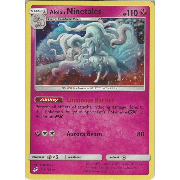 Pokemon Trading Card Game SM09 Team Up - Alolan Ninetales - 111/181 - Rare Holo Card