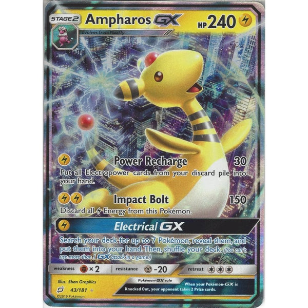 Pokemon Trading Card Game SM09 Team Up - Ampharos GX - 43/181 - Rare Holo GX Card
