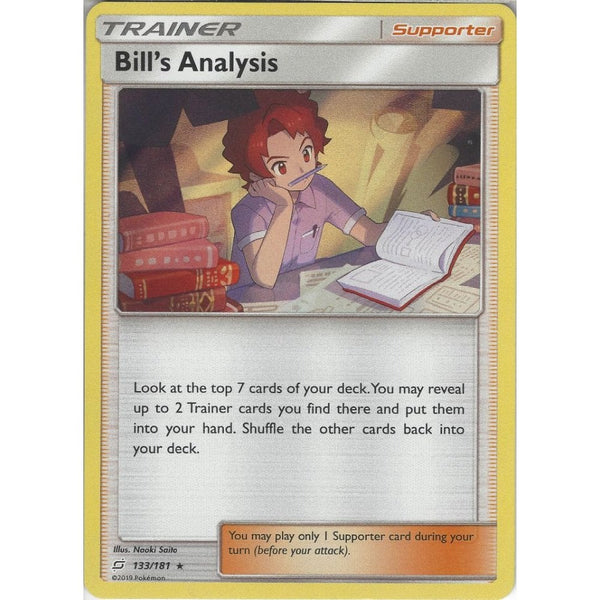 Pokemon Trading Card Game SM09 Team Up - Bill's Analysis - 133/181 - Rare Holo Card
