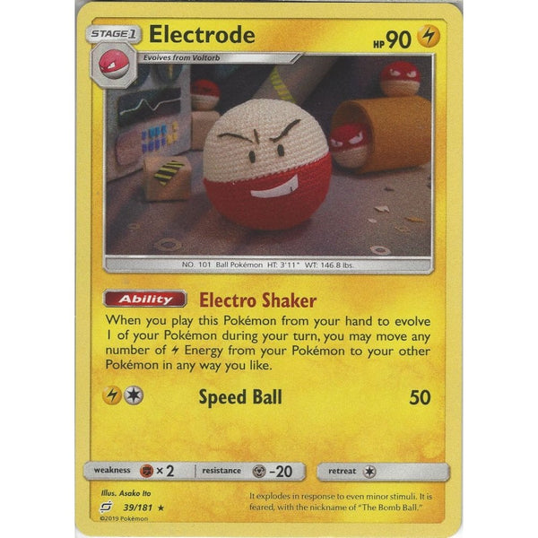 Pokemon Trading Card Game SM09 Team Up - Electrode - 39/181 - Rare Holo Card