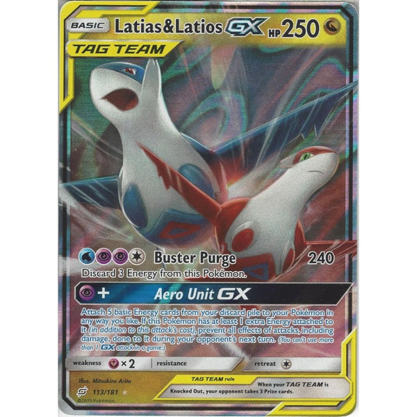 Pokemon Trading Card Game SM09 Team Up - Latias &amp; Latios GX TAG TEAM - 113/181 - Rare Holo GX Card