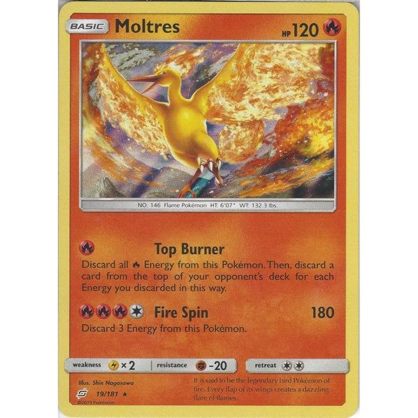 Pokemon Trading Card Game SM09 Team Up - Moltres - 19/181 - Rare Holo Card