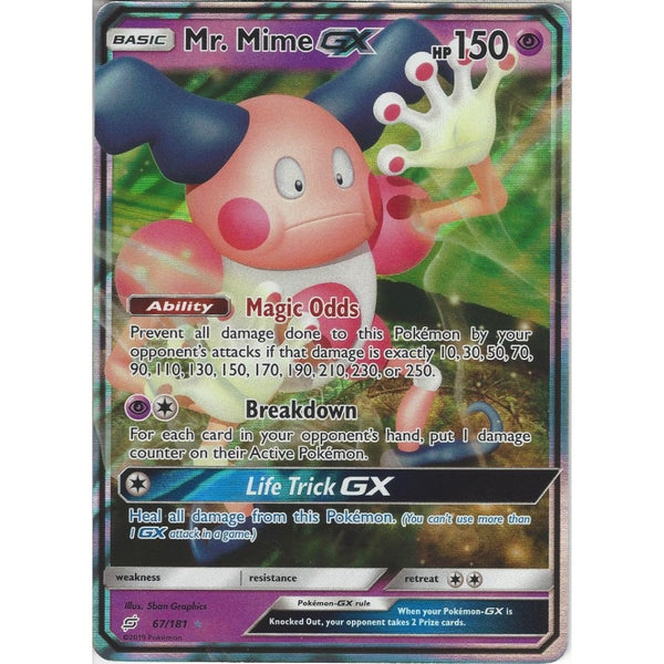 Pokemon Trading Card Game SM09 Team Up - Mr. Mime GX - 67/181 - Rare Holo GX Card