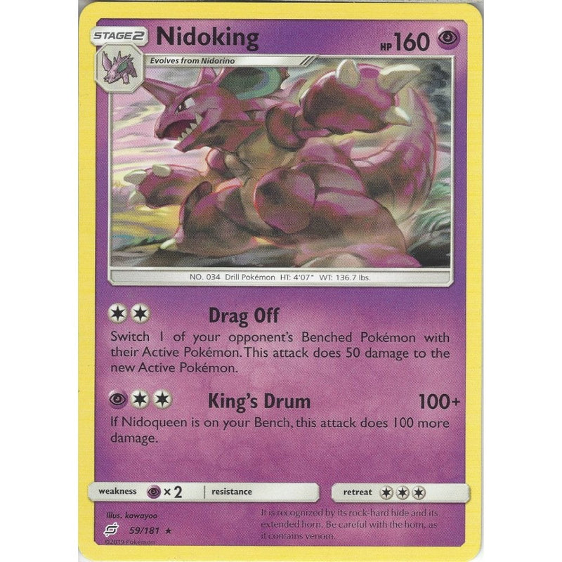 SM09 Team Up - Nidoking - 59/181 - Rare Card - Recaptured LTD SM09 Team Up - Nidoking - 59/181 - Rare Card - Recaptured LTD