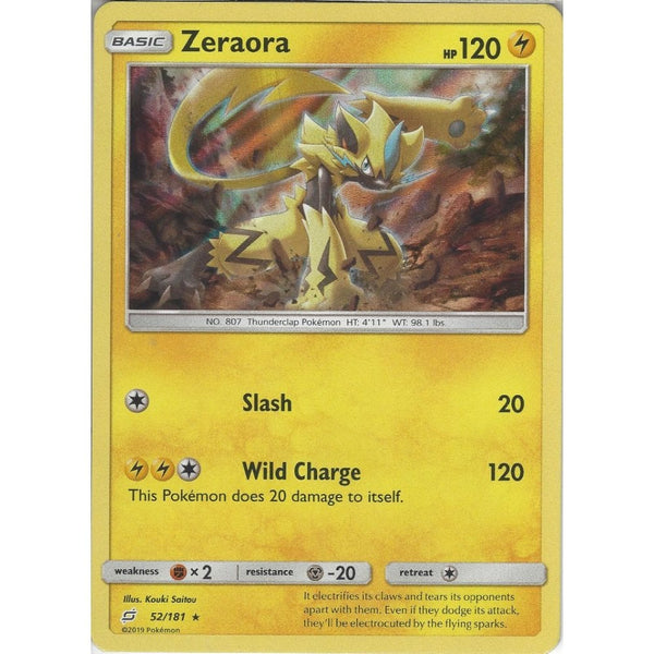 Pokemon Trading Card Game SM09 Team Up - Zeraora - 52/181 - Rare Holo Card