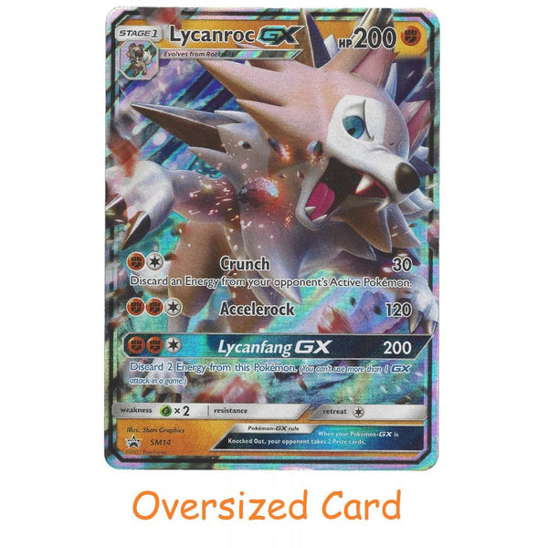 Pokemon Trading Card Game SM14 Lycanroc GX | Jumbo Oversized Black Star Promo | Holo Rare