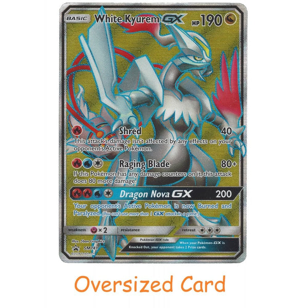 Pokemon Trading Card Game SM141 White Kyurem GX | Jumbo Oversized Black Star Promo Card | Holo Rare