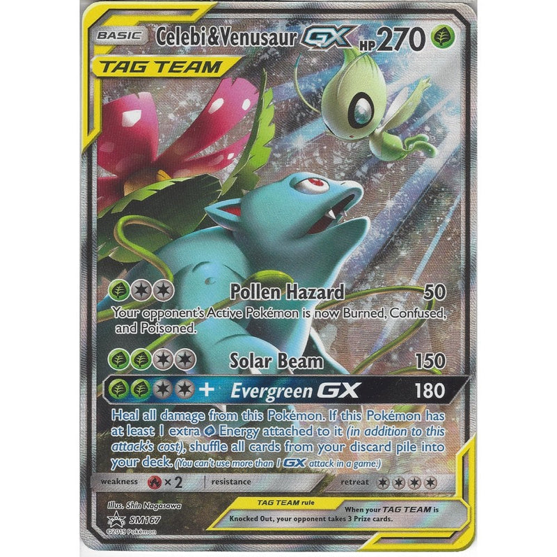 SM167 Celebi & Venusaur GX TAG TEAM | Black Star Promo Card | Holo Rar - Recaptured LTD SM167 Celebi & Venusaur GX TAG TEAM | Black Star Promo Card | Holo Rar - Recaptured LTD