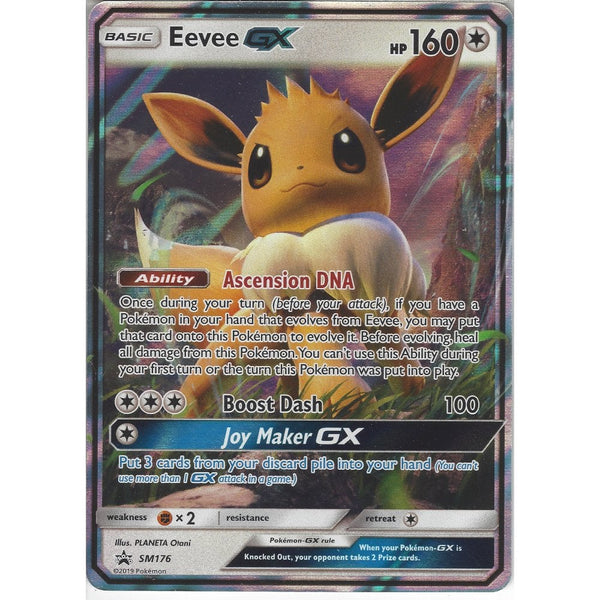 Pokemon Trading Card Game SM176 Eevee GX | Black Star Promo Card | Holo Rare