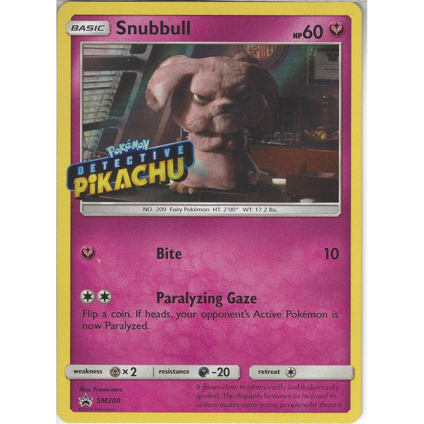 Pokemon Trading Card Game SM200 Snubbull | Black Star Promo Card | Holo Rare