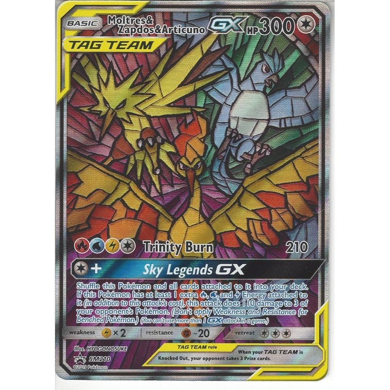 SM210 Moltres & Zapdos & Articuno GX | Black Star Promo Card | Holo Ra - Recaptured LTD SM210 Moltres & Zapdos & Articuno GX | Black Star Promo Card | Holo Ra - Recaptured LTD