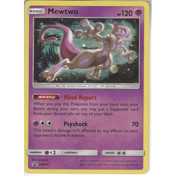 Pokemon Trading Card Game SM214 Mewtwo | Black Star Promo Card | Holo Rare