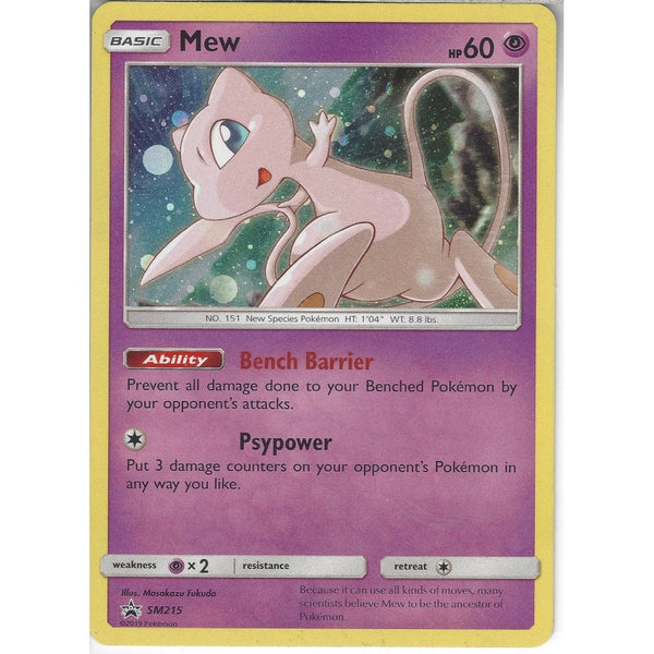 Pokemon Trading Card Game SM215 Mew | Black Star Promo Card | Holo Rare