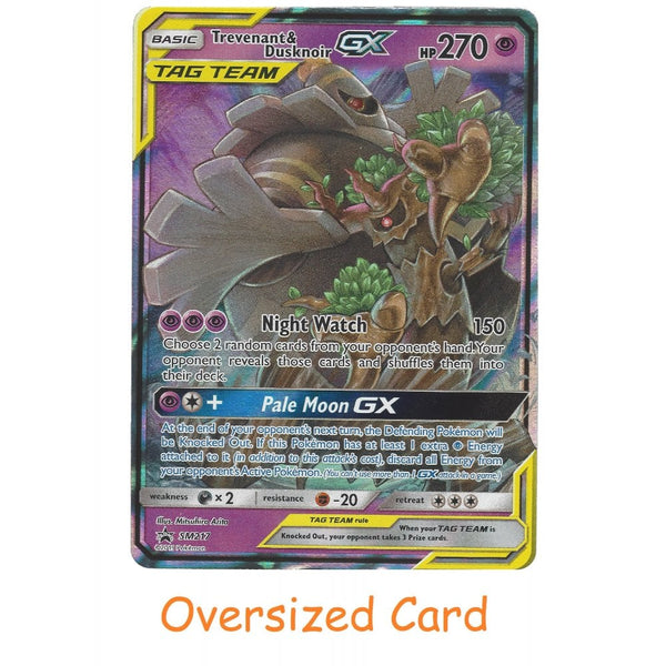 Pokemon Trading Card Game SM217 Trevenant &amp; Dusknoir GX TAG TEAM | Jumbo Oversized Black Star Promo Card | Holo Rare